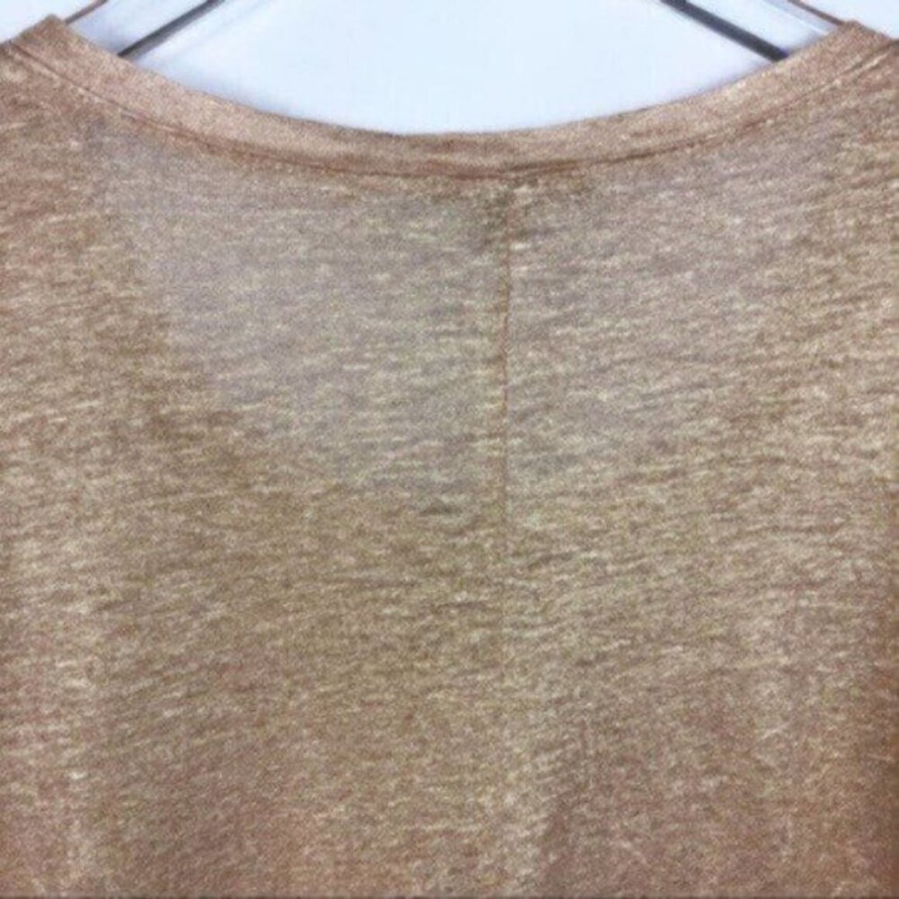 Bordeaux | Women's Gold Short Sleeve Scoop Neck Gold Swing HolidayTop Size S - Picture 8 of 8